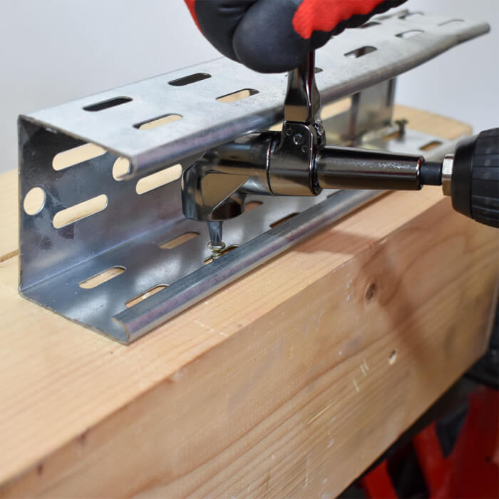 Rechtwinkliger Bithalter HERMAN SB-86 Massiv, komplett aus Metall