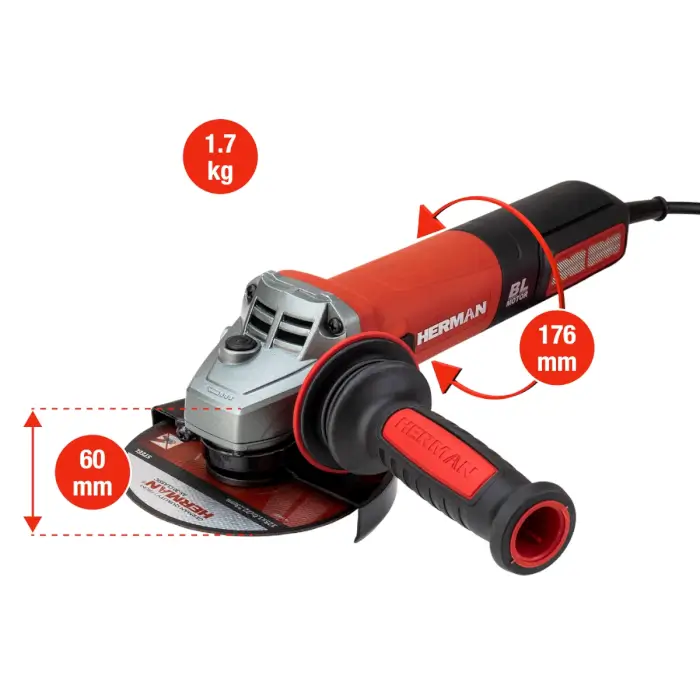 Winkelschleifer HERMAN WX-12506 BL | 125 mm 1300 W | Garantie: 3 Jahren