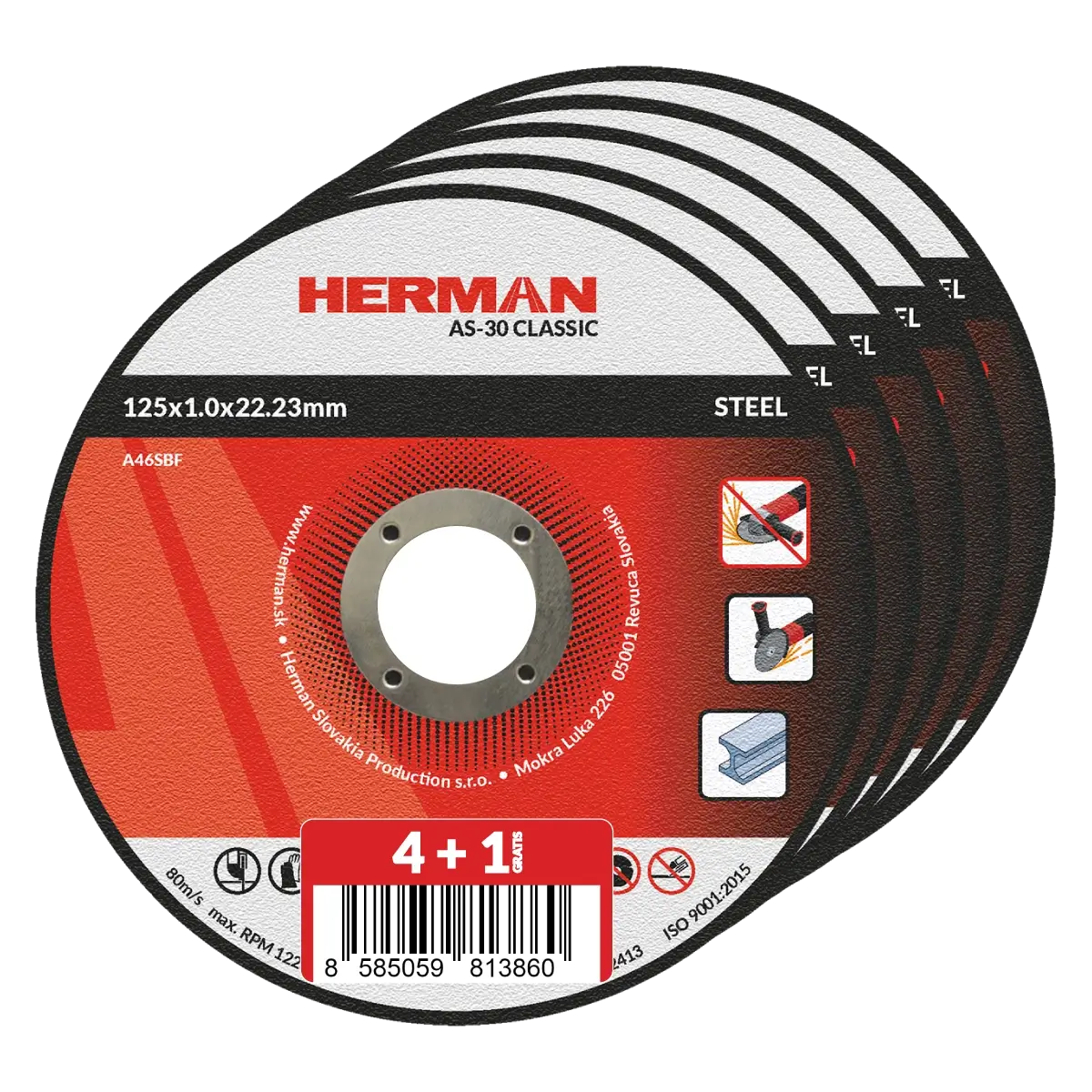 Trennscheibe HERMAN AS-30 Classic Verpackung in Folie 4+1